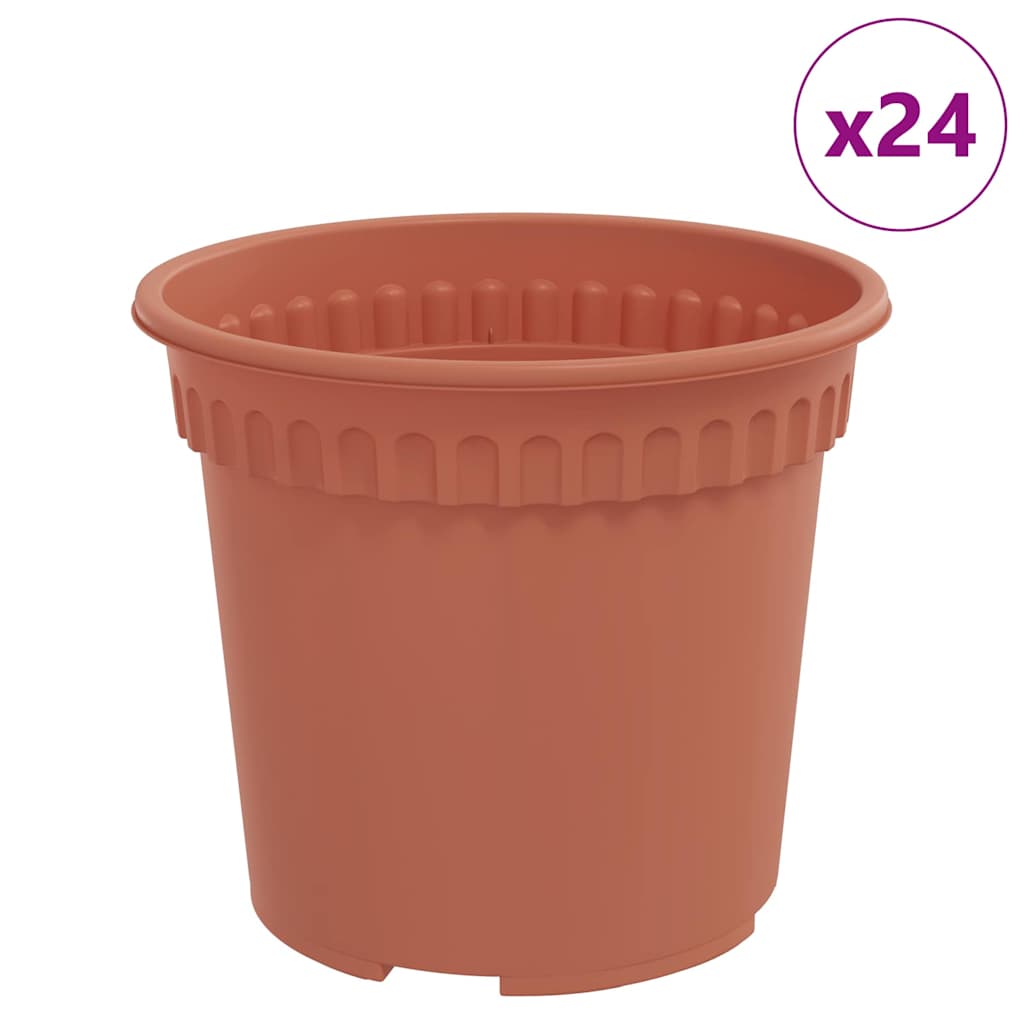 Vaso Rotondo per Fiori 24 pcs Rosso Mattone Ø 15 x 12 cm