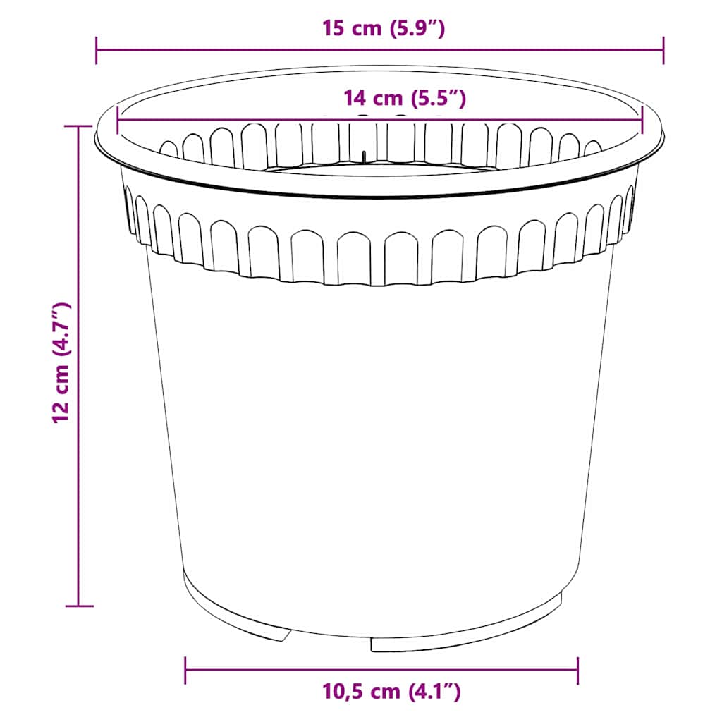 Vaso Rotondo per Fiori 24 pcs Rosso Mattone Ø 15 x 12 cm