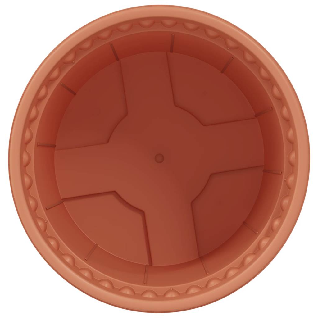 Vaso Rotondo per Fiori 24 pcs Rosso Mattone Ø 15 x 12 cm