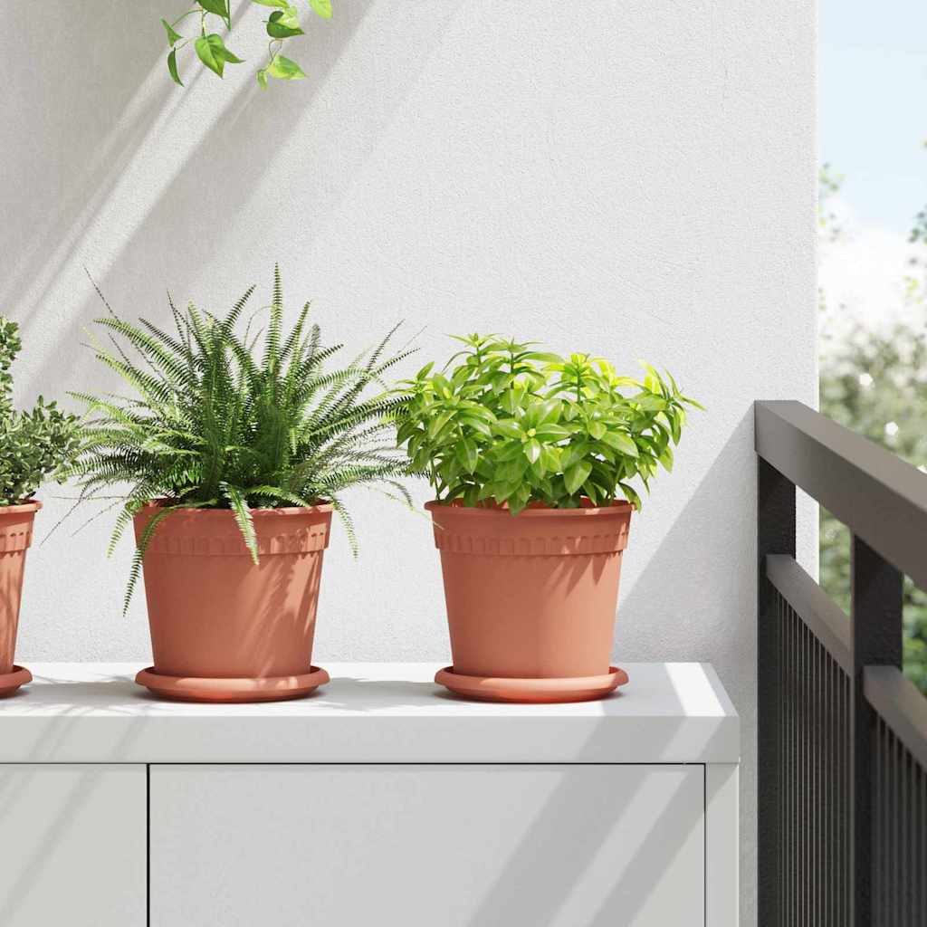 Vaso Rotondo per Fiori 24 pcs Rosso Mattone Ø 17 x 14 cm