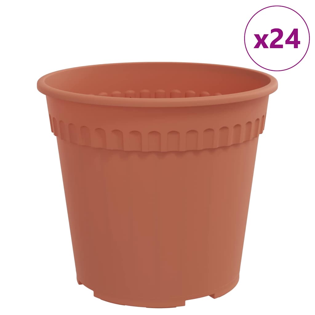 Vaso Rotondo per Fiori 24 pcs Rosso Mattone Ø 17 x 14 cm