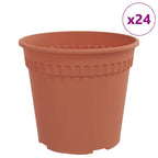 Vaso Rotondo per Fiori 24 pcs Rosso Mattone Ø 19 x 16 cm