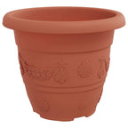 Vaso Rotondo per Fiori 6 pcs Rosso Mattone Ø 22 x 18 cm