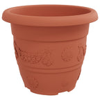 Vaso Rotondo per Fiori 6 pcs Rosso Mattone Ø 30 x 25 cm