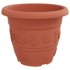 Vaso Rotondo per Fiori 6 pcs Rosso Mattone Ø 34 x 28 cm