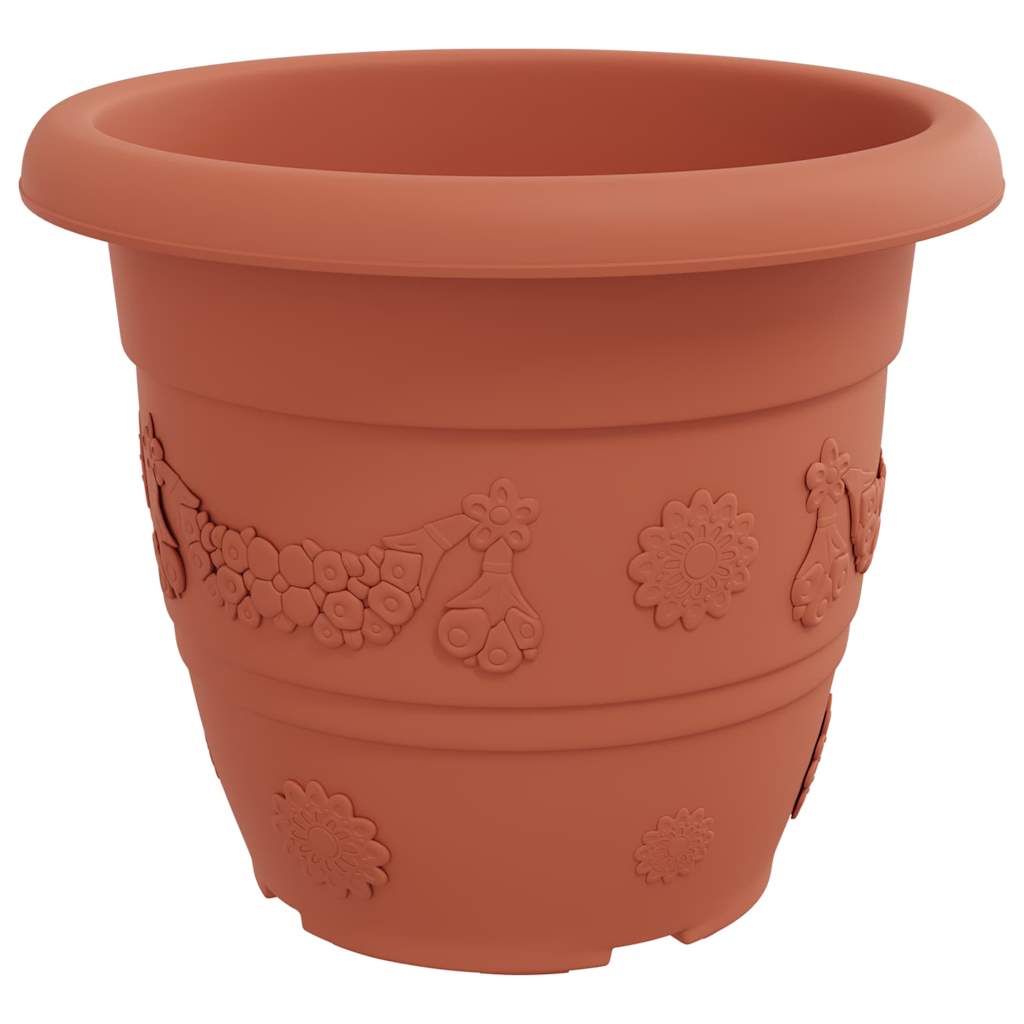 Vaso Rotondo per Fiori 6 pcs Rosso Mattone Ø 34 x 28 cm