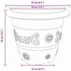 Vaso Rotondo per Fiori 6 pcs Nero Ø 22 x 18 cm Plastica