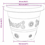 Vaso Rotondo per Fiori 6 pcs Nero Ø 26 x 21.5 cm Plastica
