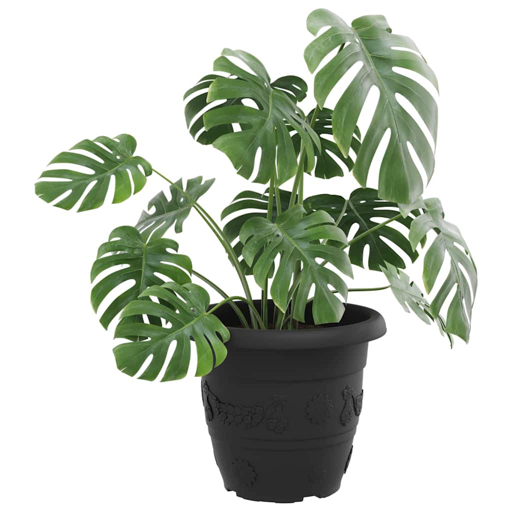 Vaso Rotondo per Fiori 6 pcs Nero Ø 34 x 28 cm Plastica