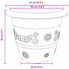 Vaso Rotondo per Fiori 6 pcs Nero Ø 34 x 28 cm Plastica