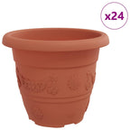Vaso Rotondo per Fiori 24 pcs Rosso Mattone Ø 22 x 18 cm