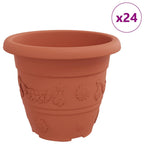 Vaso Rotondo per Fiori 24 pcs Rosso Mattone Ø 26 x 21.5 cm