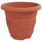 Vaso Rotondo per Fiori 24 pcs Rosso Mattone Ø 26 x 21.5 cm