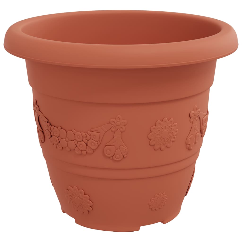 Vaso Rotondo per Fiori 24 pcs Rosso Mattone Ø 26 x 21.5 cm