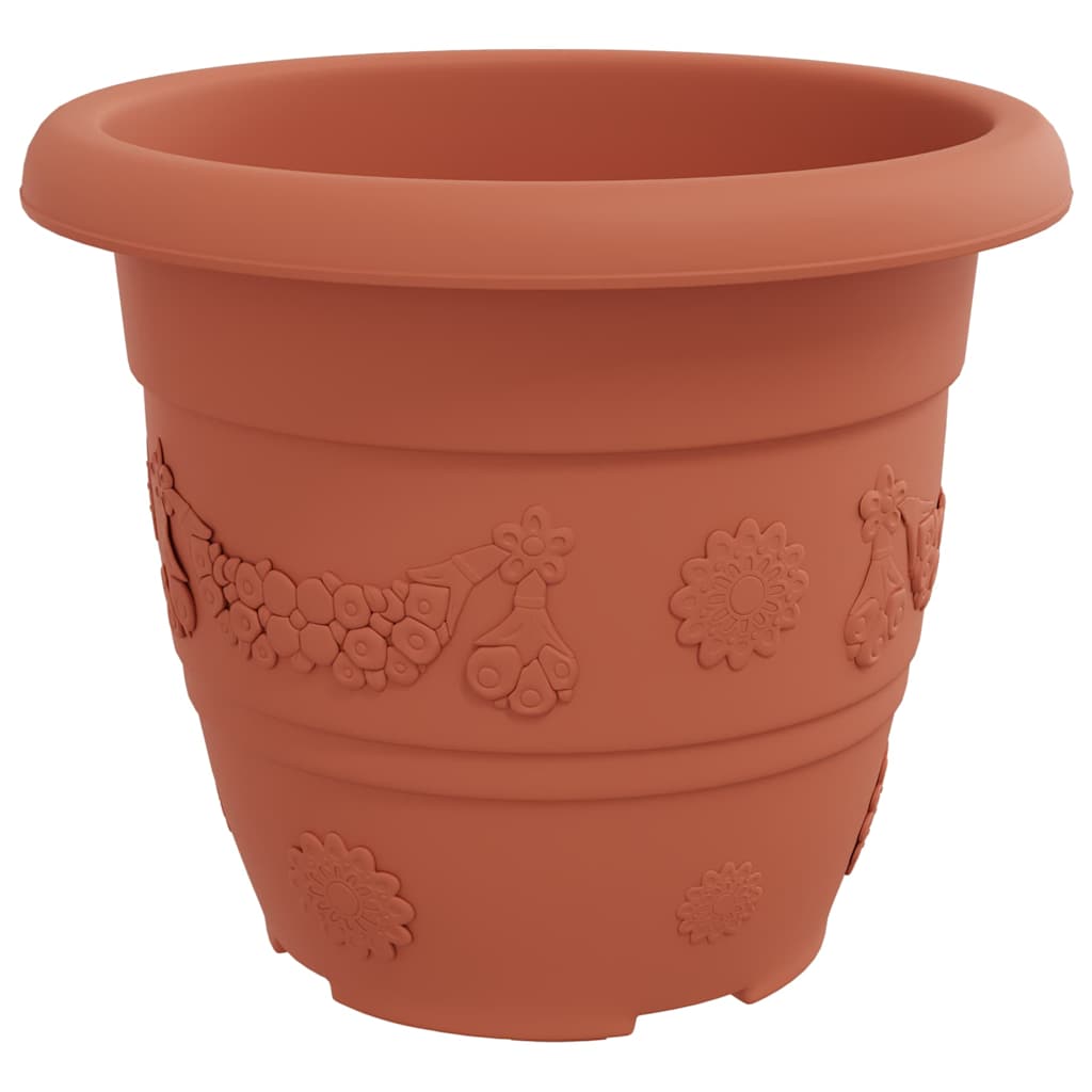 Vaso Rotondo per Fiori 24 pcs Rosso Mattone Ø 30 x 25 cm