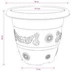 Vaso Rotondo per Fiori 24 pcs Rosso Mattone Ø 30 x 25 cm