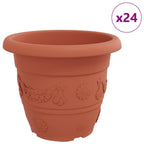 Vaso Rotondo per Fiori 24 pcs Rosso Mattone Ø 34 x 28 cm