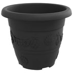 Vaso Rotondo per Fiori 24 pcs Nero Ø 22 x 18 cm Plastica