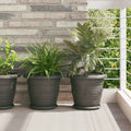 Vaso Rotondo per Fiori 24 pcs Nero Ø 30 x 25 cm Plastica