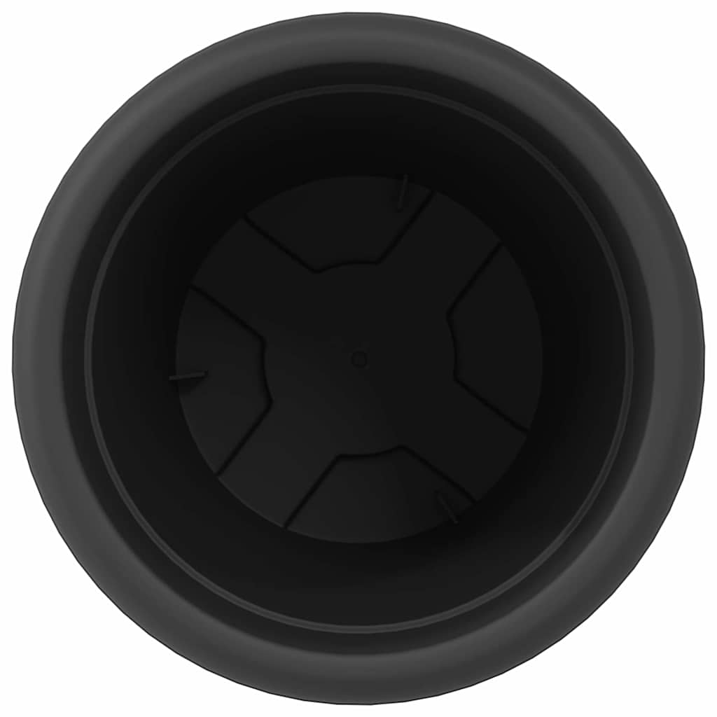 Vaso Rotondo per Fiori 24 pcs Nero Ø 30 x 25 cm Plastica
