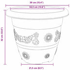 Vaso Rotondo per Fiori 24 pcs Nero Ø 39 x 32 cm Plastica