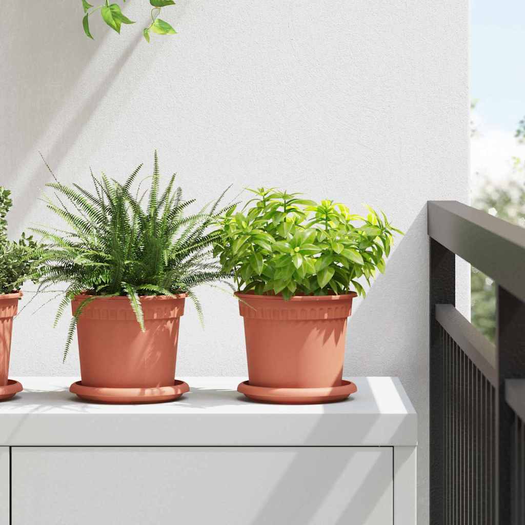 Vassoio Rotondo per Fiori 6 pcs Rosso Mattone Ø 14 x 2 cm