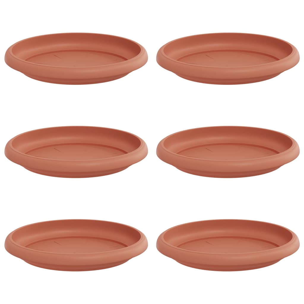 Vassoio Rotondo per Fiori 6 pcs Rosso Mattone Ø 14 x 2 cm