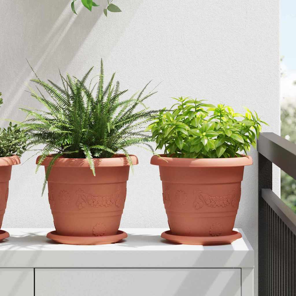 Vassoio Rotondo per Fiori 6 pcs Rosso Mattone Ø 17,5 x 2 cm