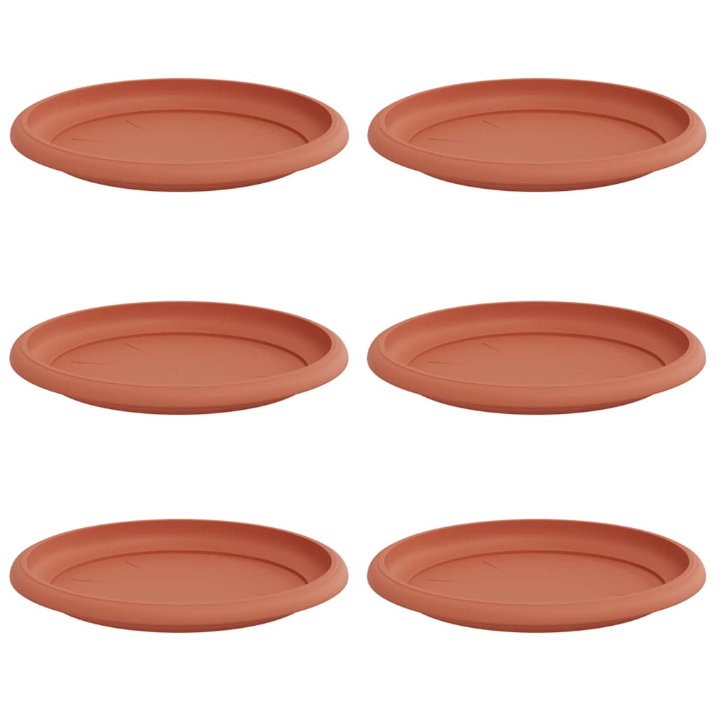 Vassoio Rotondo per Fiori 6 pcs Rosso Mattone Ø 17,5 x 2 cm
