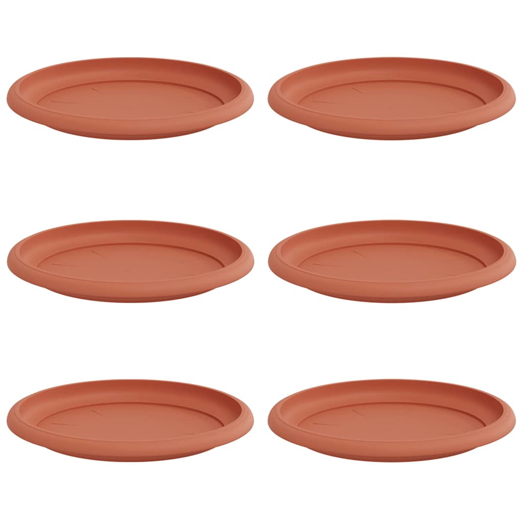 Vassoio Rotondo per Fiori 6 pcs Rosso Mattone Ø 19 x 2 cm