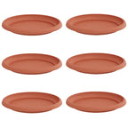 Vassoio Rotondo per Fiori 6 pcs Rosso Mattone Ø 21,5 x 2,5 cm