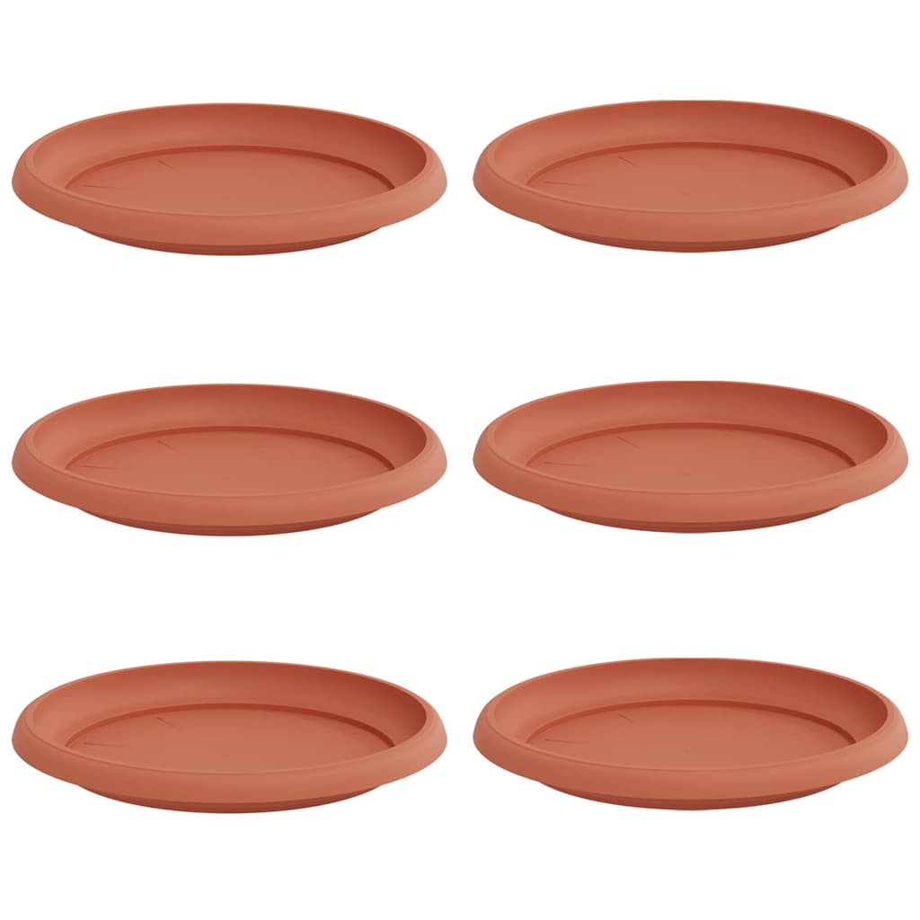 Vassoio Rotondo per Fiori 6 pcs Rosso Mattone Ø 21,5 x 2,5 cm
