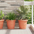 Vassoio Rotondo per Fiori 6 pcs Rosso Mattone Ø 23,5 x 2,5 cm