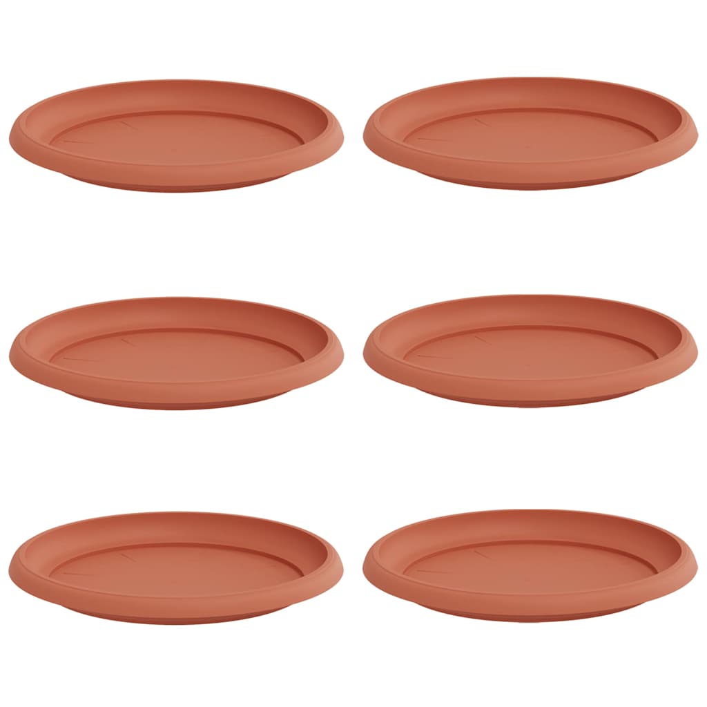 Vassoio Rotondo per Fiori 6 pcs Rosso Mattone Ø 23,5 x 2,5 cm