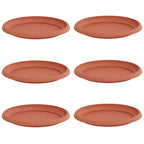 Vassoio Rotondo per Fiori 6 pcs Rosso Mattone Ø 23,5 x 2,5 cm
