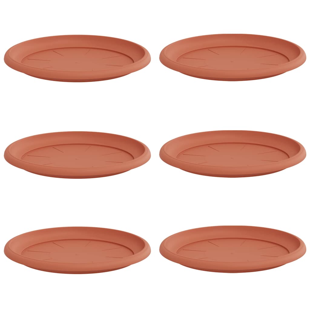 Vassoio Rotondo per Fiori 6 pcs Rosso Mattone Ø 27 x 2,5 cm