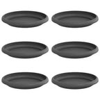 Vassoio Rotondo per Fiori 6 pcs Nero Ø 15,5 x 2 cm Plastica