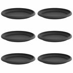 Vassoio Rotondo per Fiori 6 pcs Nero Ø 17,5 x 2 cm Plastica