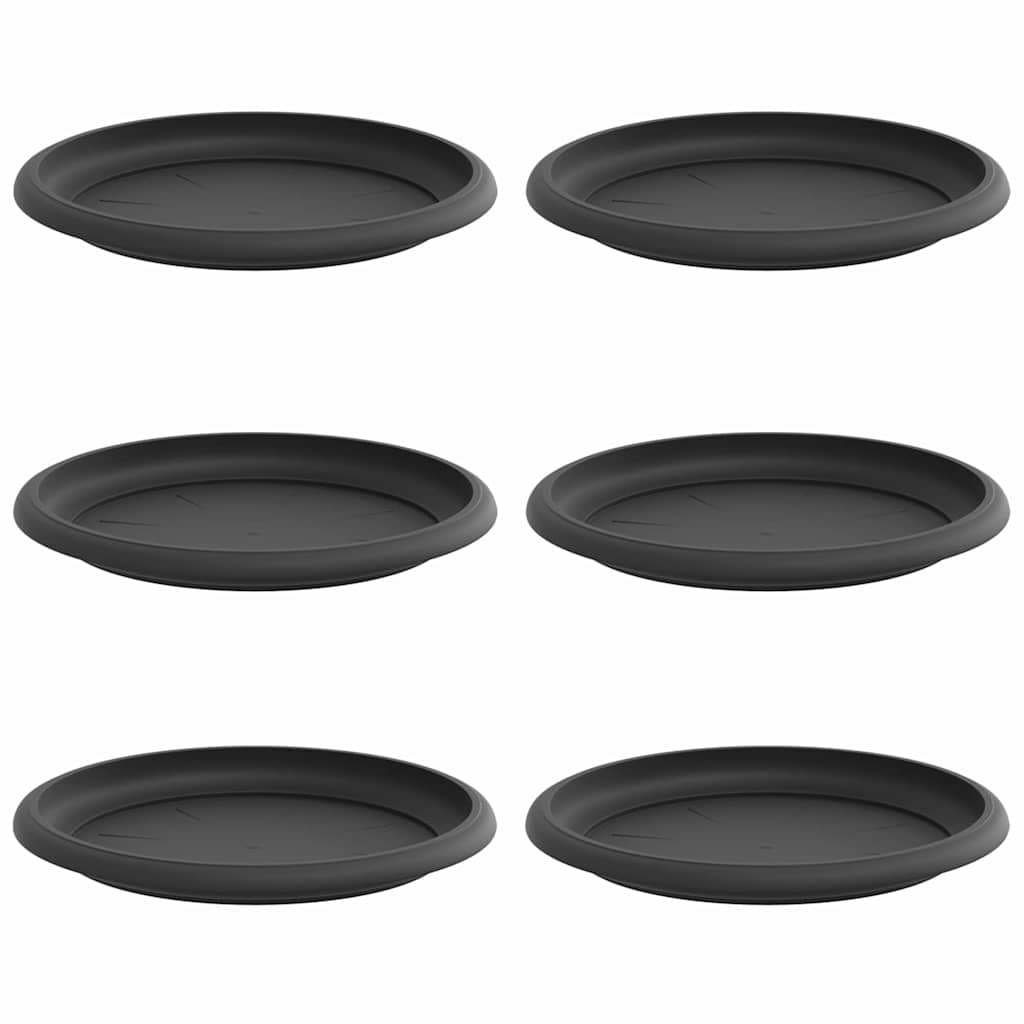 Vassoio Rotondo per Fiori 6 pcs Nero Ø 17,5 x 2 cm Plastica