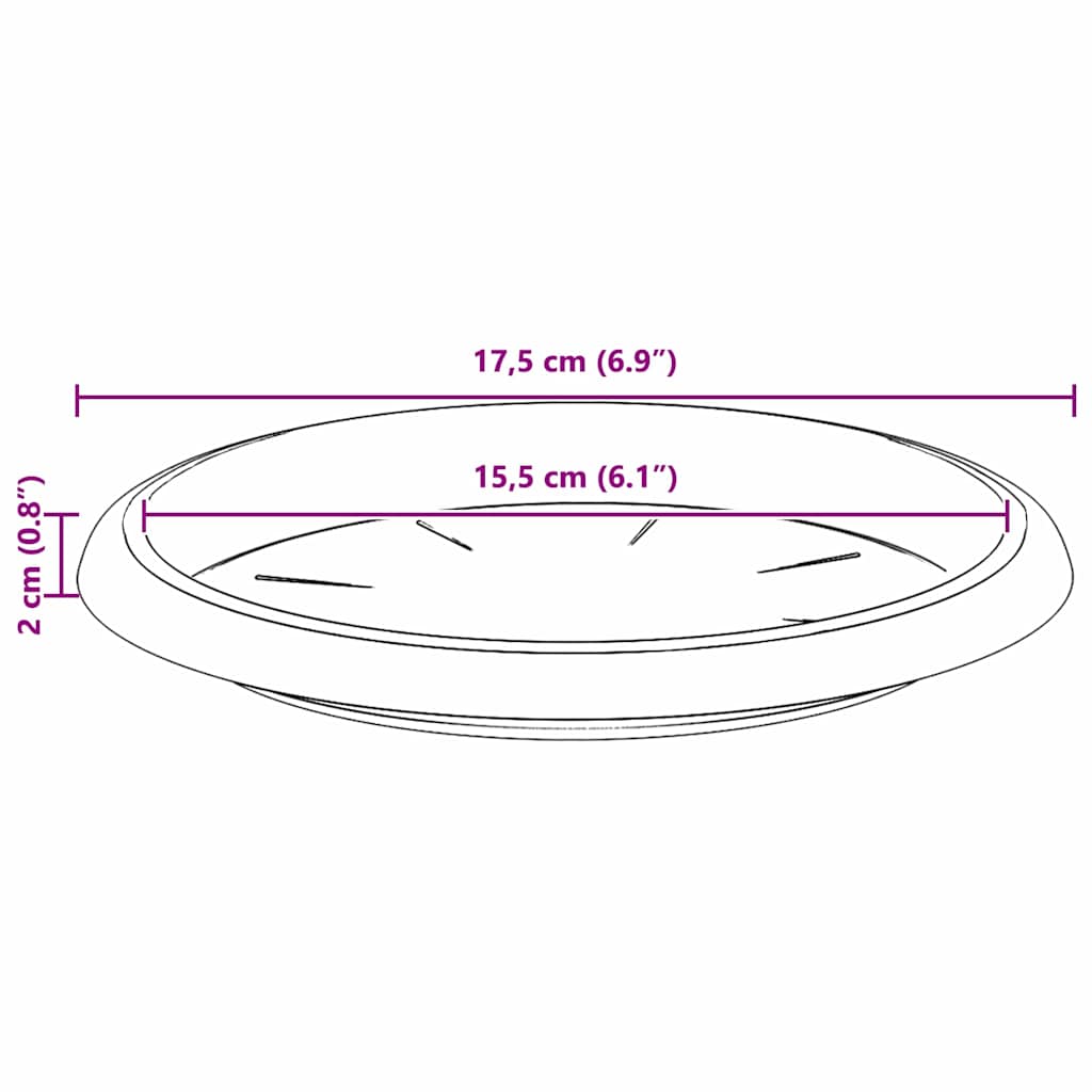 Vassoio Rotondo per Fiori 6 pcs Nero Ø 17,5 x 2 cm Plastica