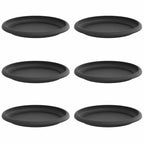 Vassoio Rotondo per Fiori 6 pcs Nero Ø 19 x 2 cm Plastica