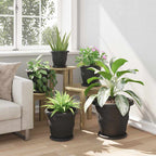 Vassoio Rotondo per Fiori 6 pcs Nero Ø 14 x 2 cm Plastica