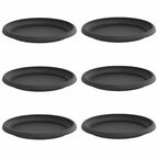 Vassoio Rotondo per Fiori 6 pcs Nero Ø 14 x 2 cm Plastica