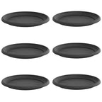 Vassoio Rotondo per Fiori 6 pcs Nero Ø 14 x 2 cm Plastica