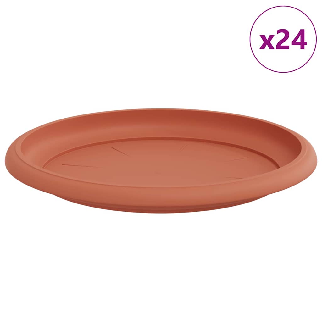 Vassoio Rotondo per Fiori 24 pcs Rosso Mattone Ø 14 x 2 cm