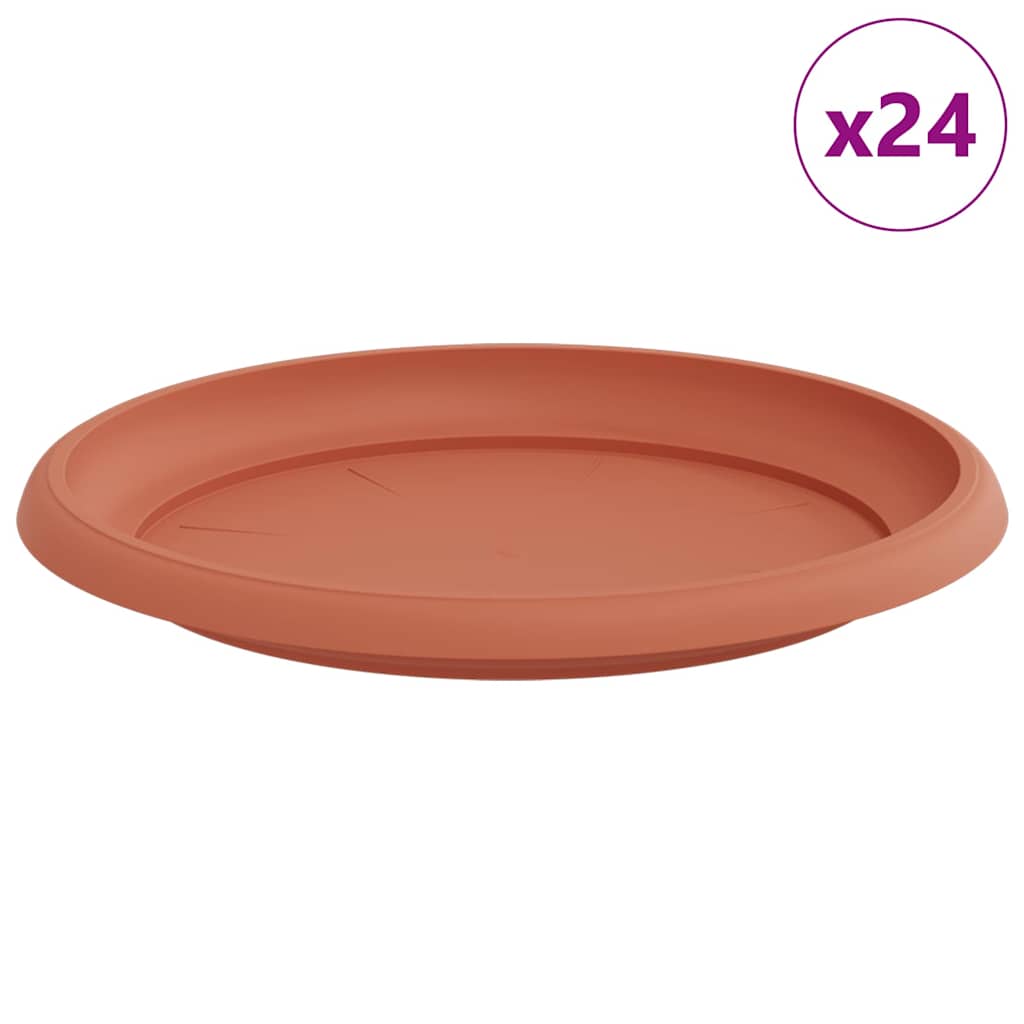 Vassoio Rotondo per Fiori 24 pcs Rosso Mattone Ø 23,5 x 2,5 cm