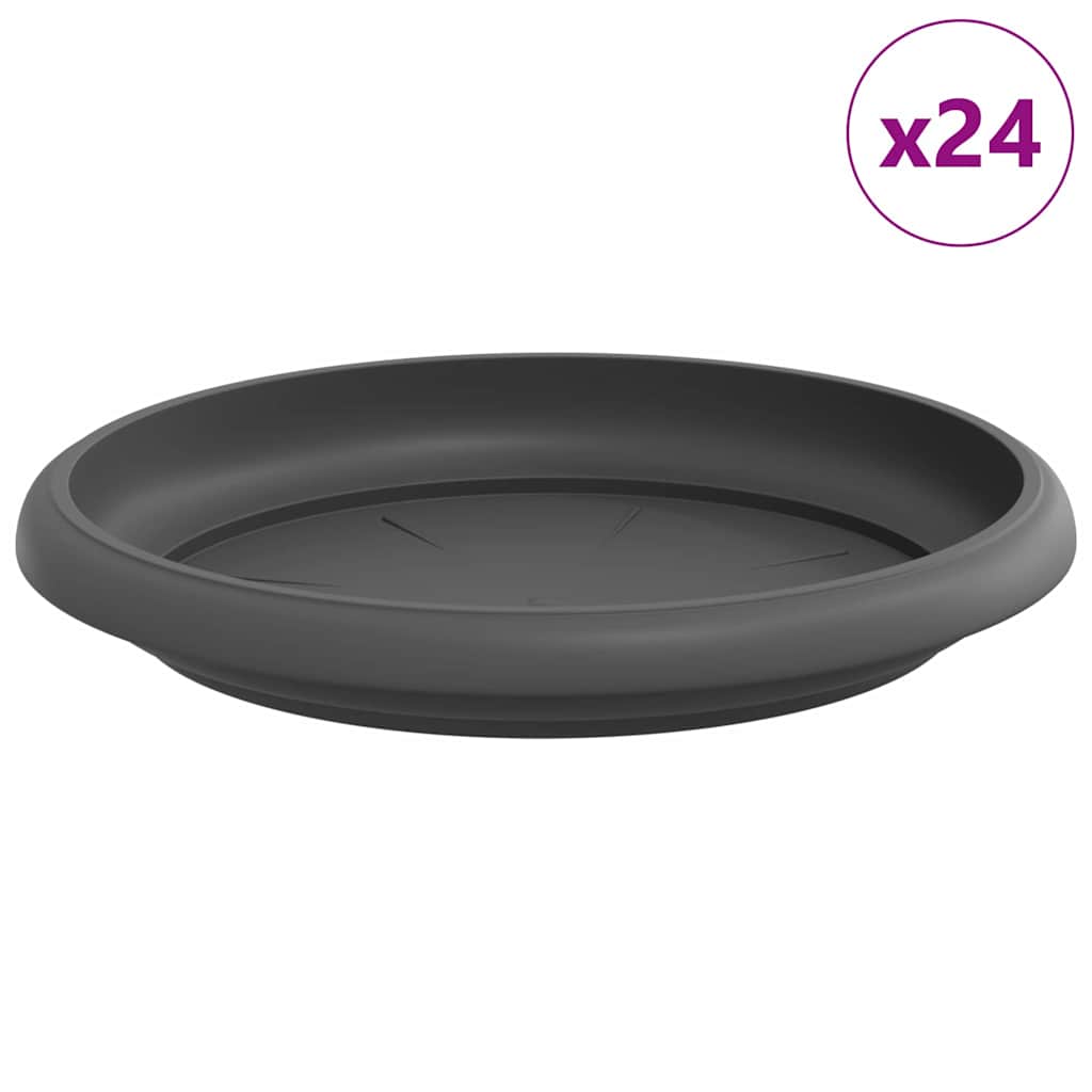 Vassoio Rotondo per Fiori 24 pcs Nero Ø 14 x 2 cm Plastica