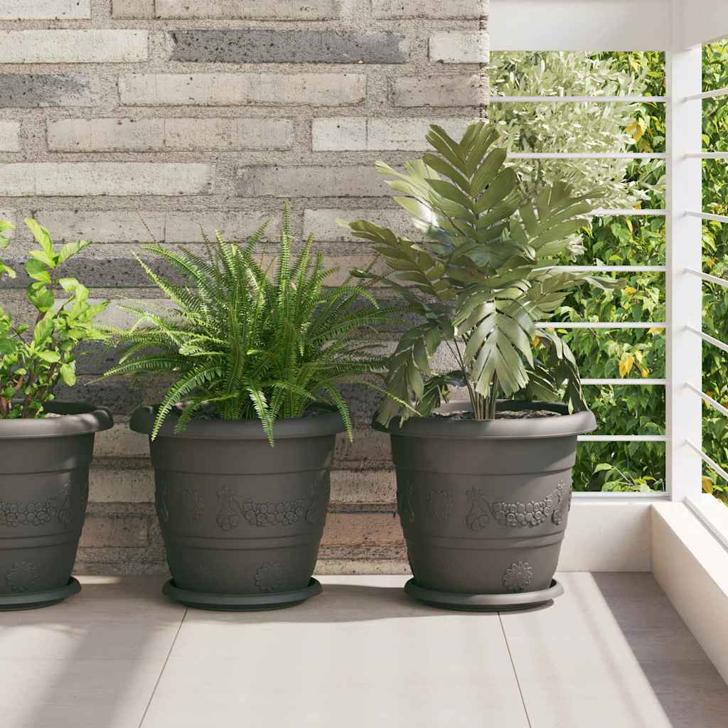 Vassoio Rotondo per Fiori 24 pcs Nero Ø 21,5 x 2,5 cm Plastica