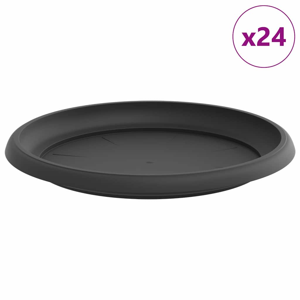 Vassoio Rotondo per Fiori 24 pcs Nero Ø 23,5 x 2,5 cm Plastica