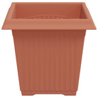Vaso quadrato per fiori 6 pcs Rosso Mattone 16 x 16 x 14 cm